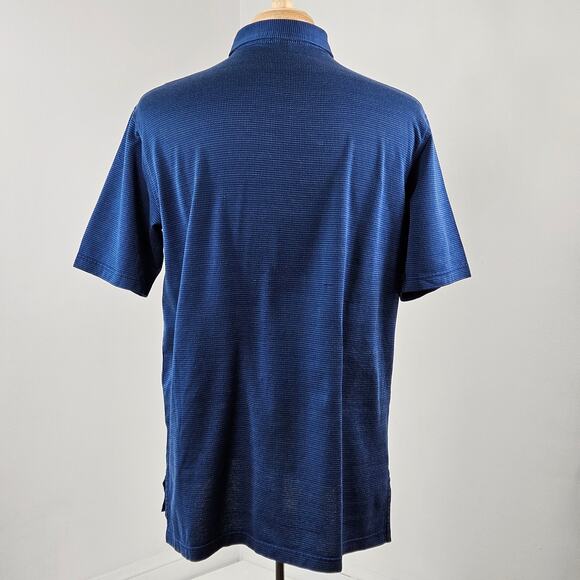 Peter Millar Men's Blue Polo Crown Ease Short-Sleeve Shirt | Large | FLAWS - Picture 4 of 16